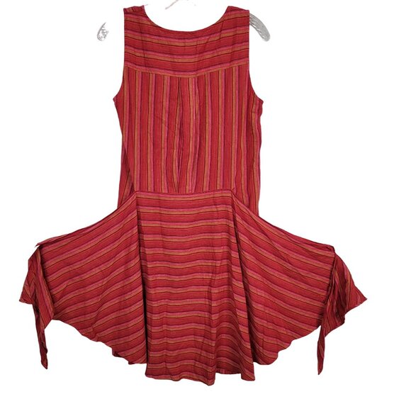 Drew Size S Dress Desert Stripe Sarong Skirt Linen Rayon Sleeveless Pullover Red - Picture 7 of 16
